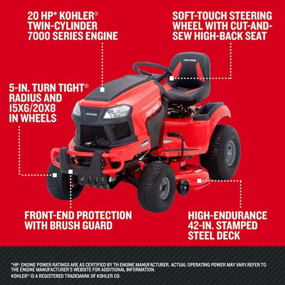 CRAFTSMAN T2200K 42" Turn Tight Riding Mower | 20HP Kohler V-Twin