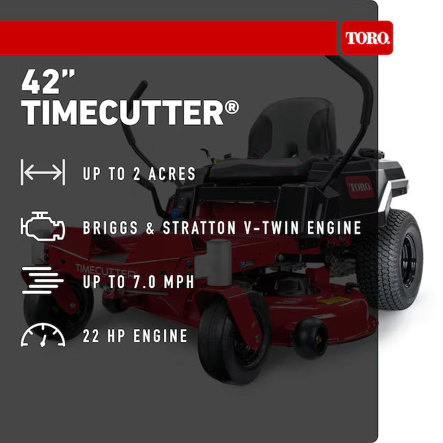 Toro TimeCutter 42" Zero-Turn Mower | 22HP Briggs & Stratton V-Twin