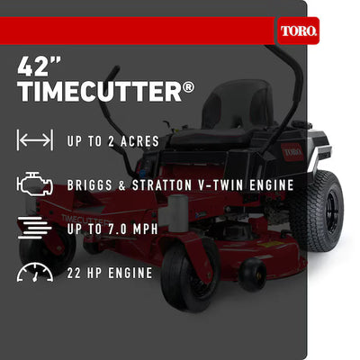 Toro TimeCutter 42" Zero-Turn Mower | 22HP Briggs & Stratton V-Twin