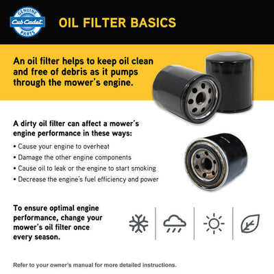 Cub Cadet XT1 XT2 Engine Oil Filter | OEM 490-201-C003